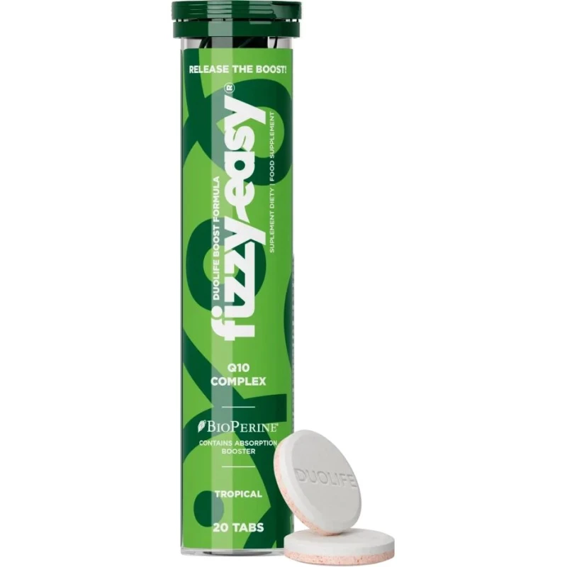 DuoLife Fizzy Easy Q10 Complex, 20 tabletek musujących - Kompleks Q10 z resweratrolem i witaminami