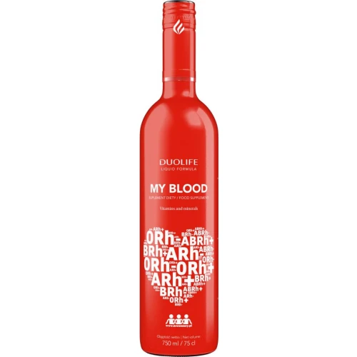 DuoLife My Blood, 750 ml - Składniki wspierające prawidłowy metabolizm żelaza i produkcję czerwonych krwinek