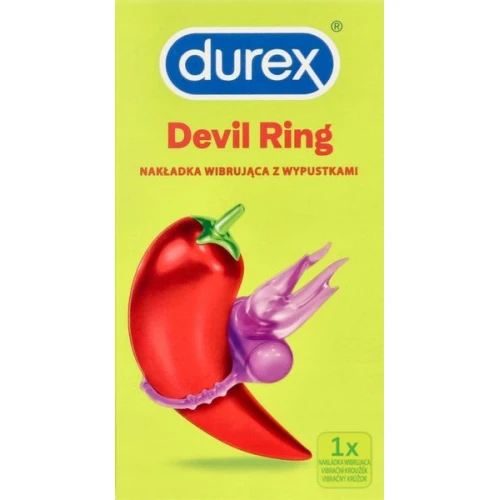 Durex Devil Ring Nakładka wibrująca z wypustkami, 1 sztuka - Gadżet erotyczny dla dwojga