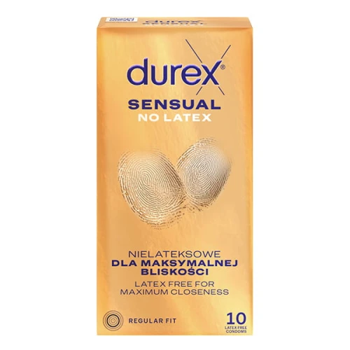Durex Sensual No Latex Prezerwatywy nielateksowe, 10 sztuk - Prezerwatywy Durex