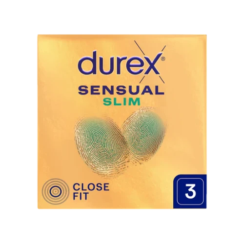 Durex Sensual Slim Prezerwatywy supercienkie, 3 sztuki - Zapewniają naturalne odczucia i komfort