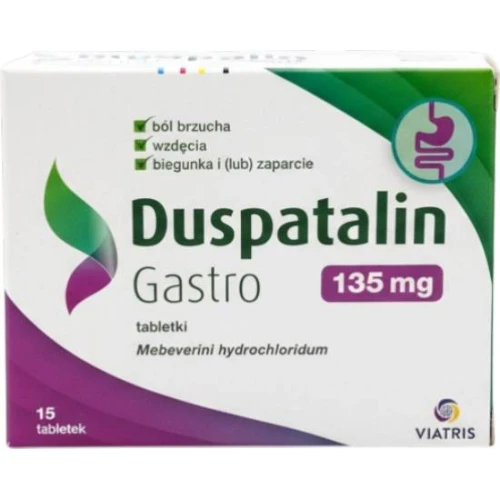 Duspatalin Gastro, 135 mg, 15 tabletek - Leczenie bólu brzucha, wzdęć, i uczucia rozpierania