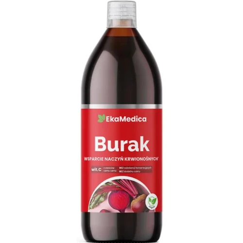 EkaMedica Burak, sok 1000 ml - Z naturalną witaminą C z owoców camu-camu