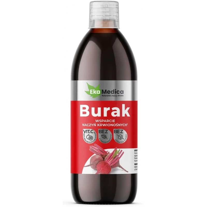 EkaMedica Burak Sok, 500 ml - Z dodatkiem naturalnej witaminy C