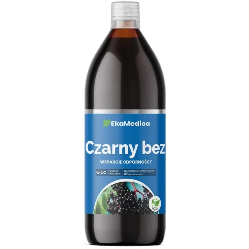EkaMedica Czarny Bez, sok, 500 ml - Suplement diety na bazie soku z czarnego bzu z naturalną witaminą C.