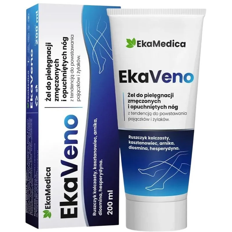EkaVeno Żel do nóg, 200 ml - Do pielęgnacji zmęczonych nóg i skóry naczynkowej