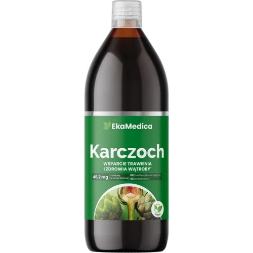 EkaMedica Karczoch, sok 500 ml - Sok 100% ze świeżych liści karczocha – wsparcie trawienia i zdrowia wątroby