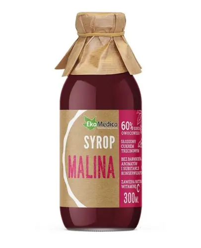 Ekamedica Syrop Malina, 300 ml - Naturalny syrop z malin