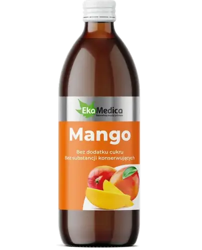 EkaMedica Mango, sok 500 ml - Suplement diety w formie płynnej z naturalną witaminą C z owoców camu-camu.