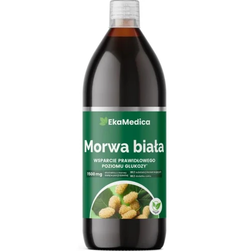 EkaMedica Morwa biała, płyn, 500 ml  - Bez dodatku cukru, zawiera tylko naturalnie występujące cukry