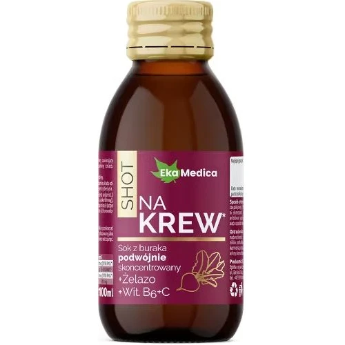EkaMedica Na Krew Shot, 100 ml - Sok z buraka, z żelazem i witaminami