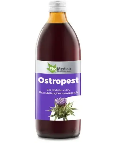 EkaMedica Ostropest, sok, 500 ml - Suplement diety w formie płynnej z ekstraktu z nasion ostropestu plamistego