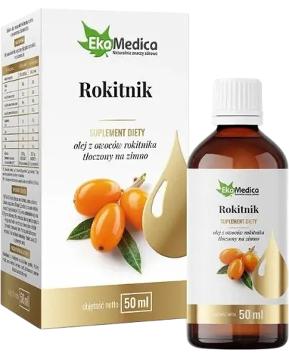 EkaMedica Rokitnik, olej 50 ml - Z owoców rokitnika tłoczony na zimno
