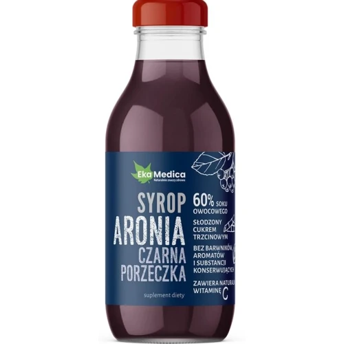 EkaMedica Aronia, Czarna Porzeczka, syrop 300 ml - Doskonały syrop do herbaty, deserów