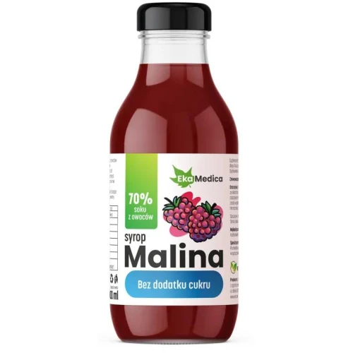 EkaMedica Malina, syrop bez dodatku cukru, 300 ml - Ze składnikami na wzmocnienie odporności