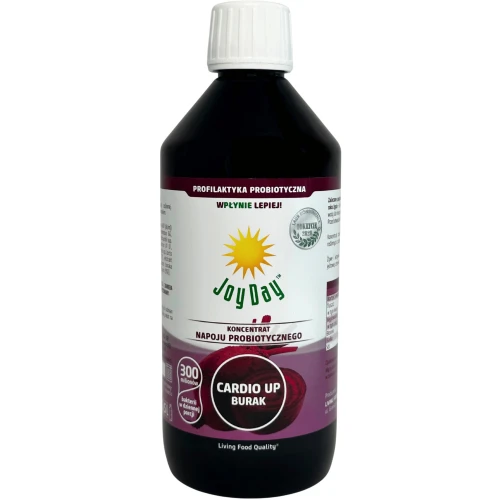 Joy Day Eko Koncentrat napoju probiotycznego Cardio Up Burak, 500 ml - Z naturalnymi postbiotykami i ekstraktem z buraka