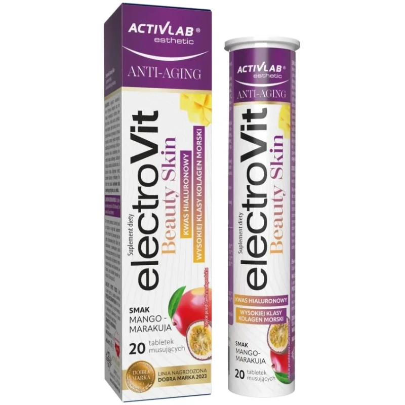 ElectroVit Beauty Skin Mango-Marakuja, 20 tabletek musujących - Wsparcie zdrowia i wyglądu skóry