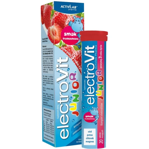 ElectroVit Junior ActivLab Pharma smak truskawkowy, 20 tabletek musujących - Elektrolity do picia