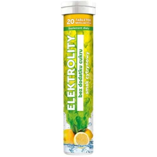Elektrolity bez dodatku cukru, 20 tabletek musujących - Do przygotowania napoju nawadniającego