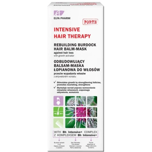 Elfa Pharm Intensive Hair Therapy Odbudowujący Balsam-maska łopianowa do włosów, 200 ml - Na wypadanie włosów