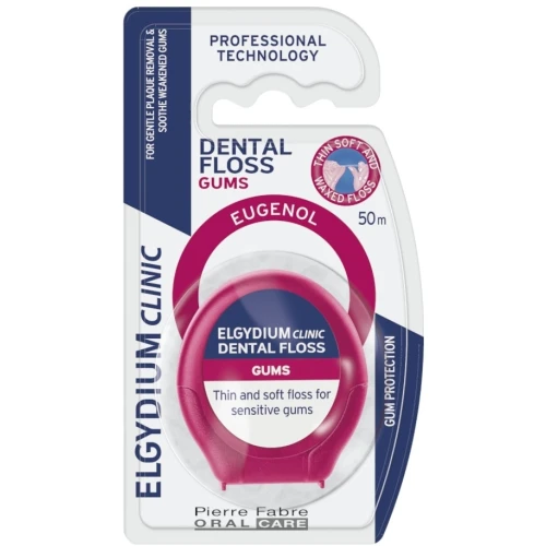 Elgydium Clinic Dental Gum Nić dentystyczna, 50 m - Do wrażliwych dziąseł