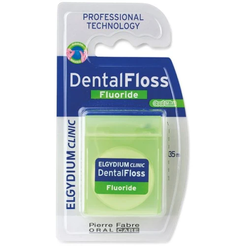 Elgydium Clinic Miętowa nić dentystyczna z fluorem, 1 sztuka - Chroni przed próchnicą i odświeża oddech