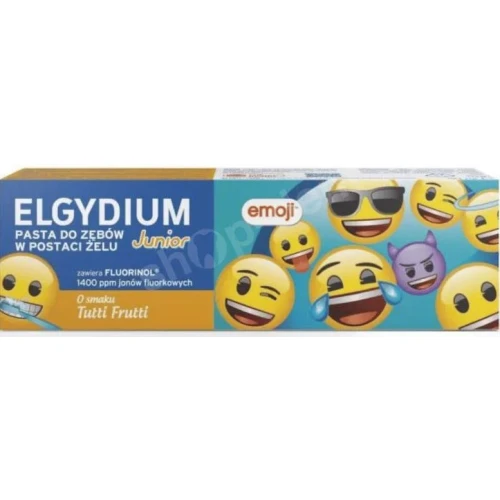 Elgydium Junior EMOJI Tutti Frutti Pasta do zębów dla dzieci, 50 ml - Dla dzieci w ieku 7-12 lat