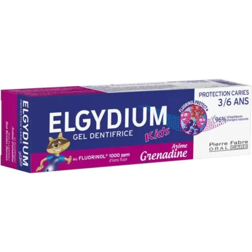Elgydium Kids Czerwone Owoce, pasta do zębów dla dzieci od 3 do 6 lat, 50 ml - Ochrona przed próchnicą i wzmacnianie szkliwa z kompleksem Fluorinol Protect +