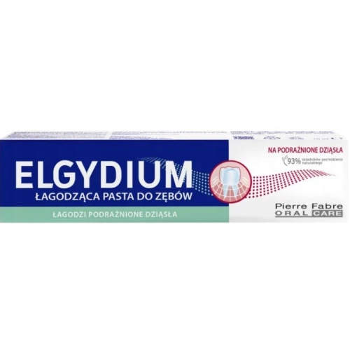 Elgydium Na podrażnione dziąsła, pasta do zębów, 75ml - O podwójnym działaniu kojącym i oczyszczającym