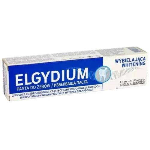 Elgydium Wybielająca pasta do zębów, 75 ml - Pomaga usuwać zewnętrzne przebarwienia z powierzchni zębów