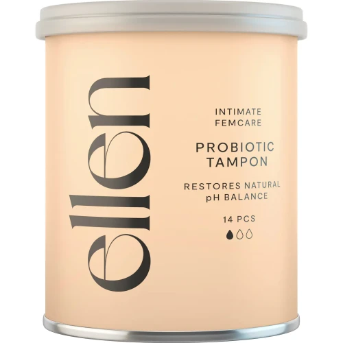 Ellen Light  Mini tampony probiotyczne, 14 sztuk - Z bakteriami kwasu mlekowego, które chronią środowisko pochwy