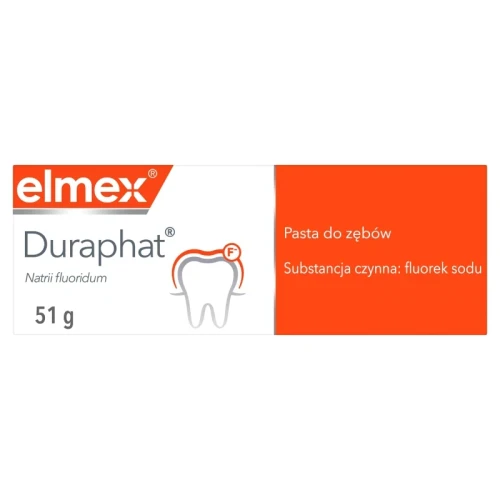 Elmex Duraphat 1,1% w/w, Pasta do zębów, 51 g - Lecznicza pasta z fluorem (5000 ppm) do profilaktyki próchnicy