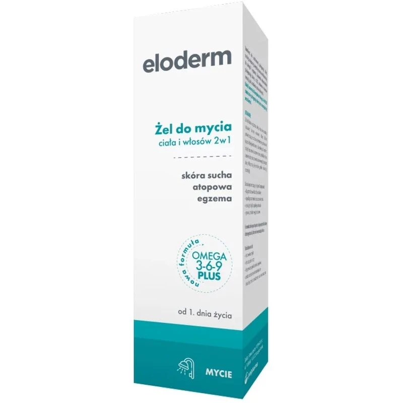 Eloderm Żel do mycia ciała i włosów 2w1, 200 ml - Delikatne oczyszczanie skóry suchej i wrażliwej