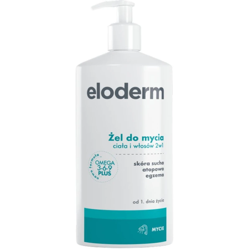 Eloderm Żel do mycia ciała i włosów 2w1, 400 ml - Do skóry suchej, wrażliwej i wymagającej