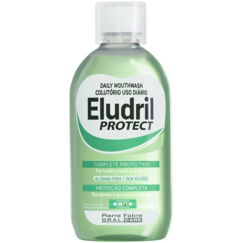 Eludril Protect Płyn do płukania jamy ustnej, 500 ml - Ochrona przed płytką nazębną, wzmocnienie szkliwa i świeży oddech