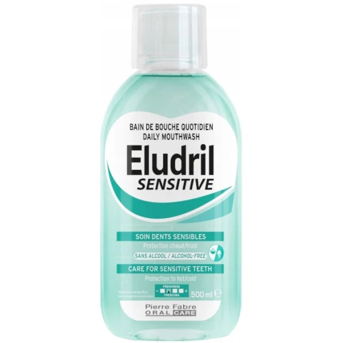 Eludril Sensitive płyn do płukania jamy ustnej, 500 ml - Do płukania jamy ustnej do zębów wrażliwych