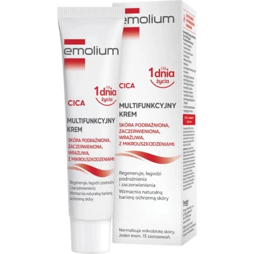 Emolium Cica Multifunkcyjny, krem 40 ml - Do skóry podrażnionej, nadmiernie suchej również po depilacji lub goleniu