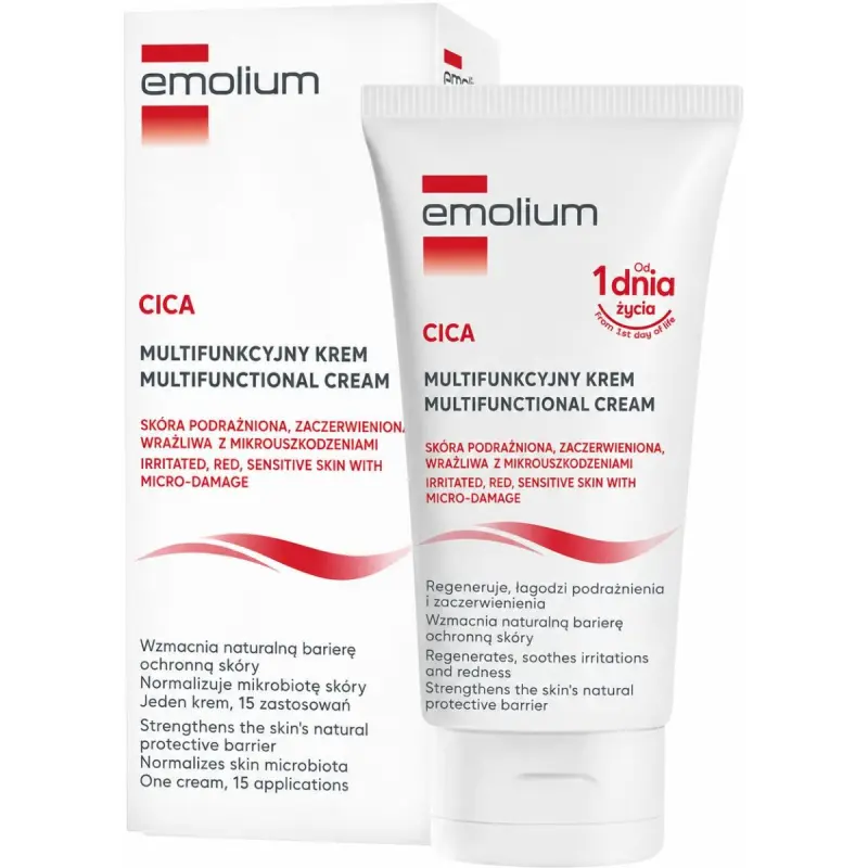 Emolium Cica Multifunkcyjny krem, 50 ml - Do skóry podrażnionej, suchej i wrażliwej dla dzieci i dorosłych