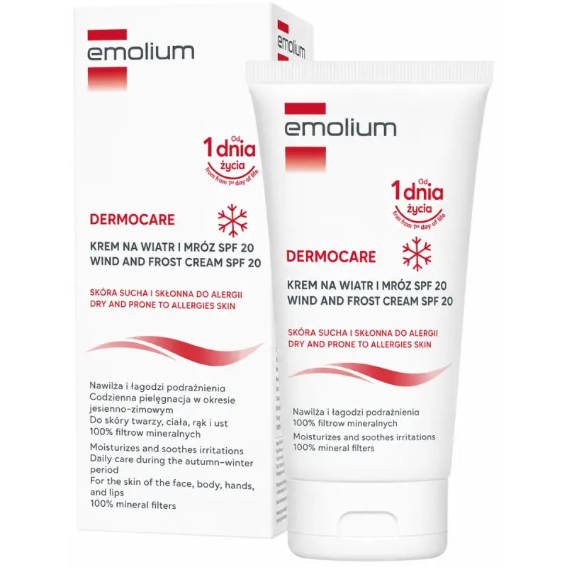 Emolium Dermocare Krem na wiatr i mróz SPF 20, 75 ml - Dla dzieci od 1. dnia życia i dorosłych