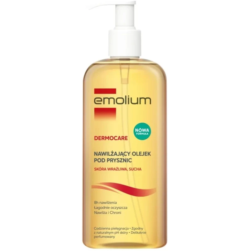 Emolium Dermocare Nawilżający olejek pod prysznic, 400 ml - Do skóry suchej, wrażliwej i wymagającej