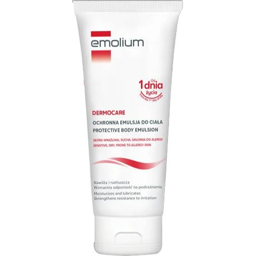 Emolium Dermocare Ochronna emulsja do ciała, skóra sucha, 200 ml - Długotrwale nawilża i natłuszcza ciało