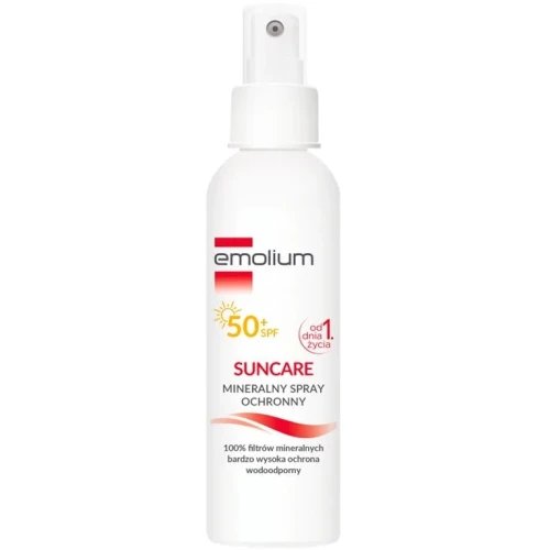 Emolium Suncare Mineralny spray ochronny dla dzieci SPF50+, 100 ml - Zawiera filtry mineralne, które zapewniają bardzo wysoką ochronę przed słońcem