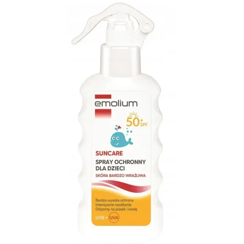 Emolium Suncare Spray ochronny dla dzieci SPF 50+, 175 ml - Bardzo wysoka ochrona przeciwsłoneczna już od 1. roku życia
