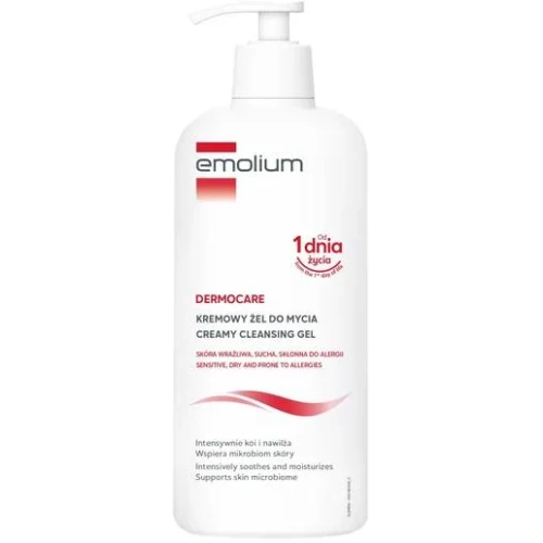 Emolium Dermocare Kremowy żel do mycia, 400 ml - Oczyszcz i zmniejsza uczucie suchości oraz ściągnięcia skóry
