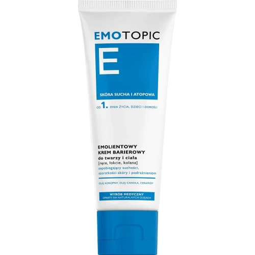 Emotopic MED+, emolientowy krem barierowy, 75 ml - Łagodzi zaczerwienienie, łuszczenie skóry