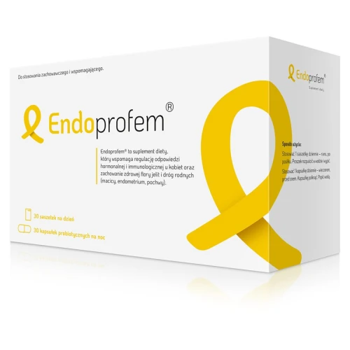 Endoprofem, 30 saszetek + 30 kapsułek - Umożliwia odbudowę flory jelit, u kobiet z endometriozą