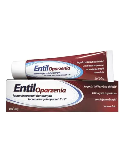 Entil Oparzenia, żel, 30g - Chłodzący żel po oparzeniu, łagodzi ból, zmniejsza obrzęk oraz pomaga uniknąć infekcji