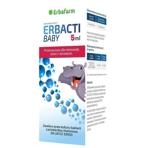 Erbacti Baby Zawiesina, 5 ml - Probiotyk w kroplach