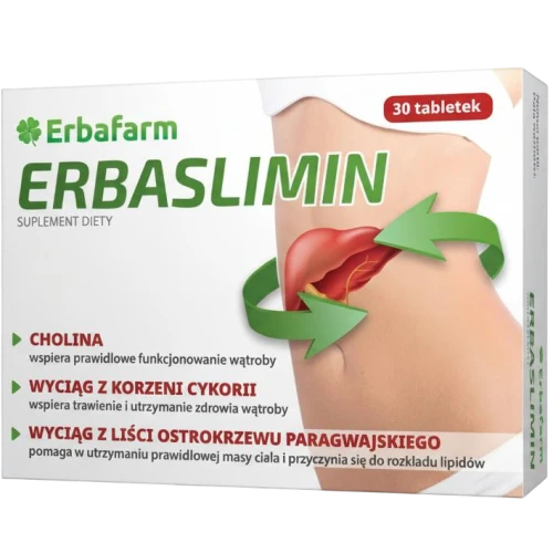 Erbaslimin, 30 tabletek - Wsparcie prawidłowego funkcjonowania wątroby i odchudzania