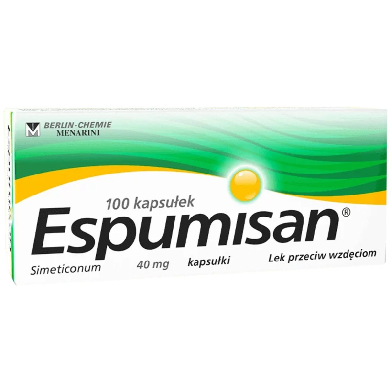 Espumisan 40 mg, 100 kapsułek - Kapsułki z symetykonem na wzdęcia